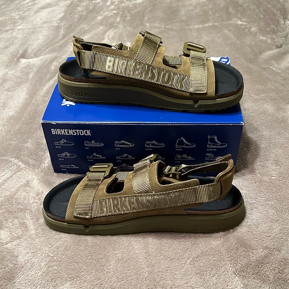 New mens size 43/10 BIRKENSTOCK SHINJUKU Textile and Leather Sandals.